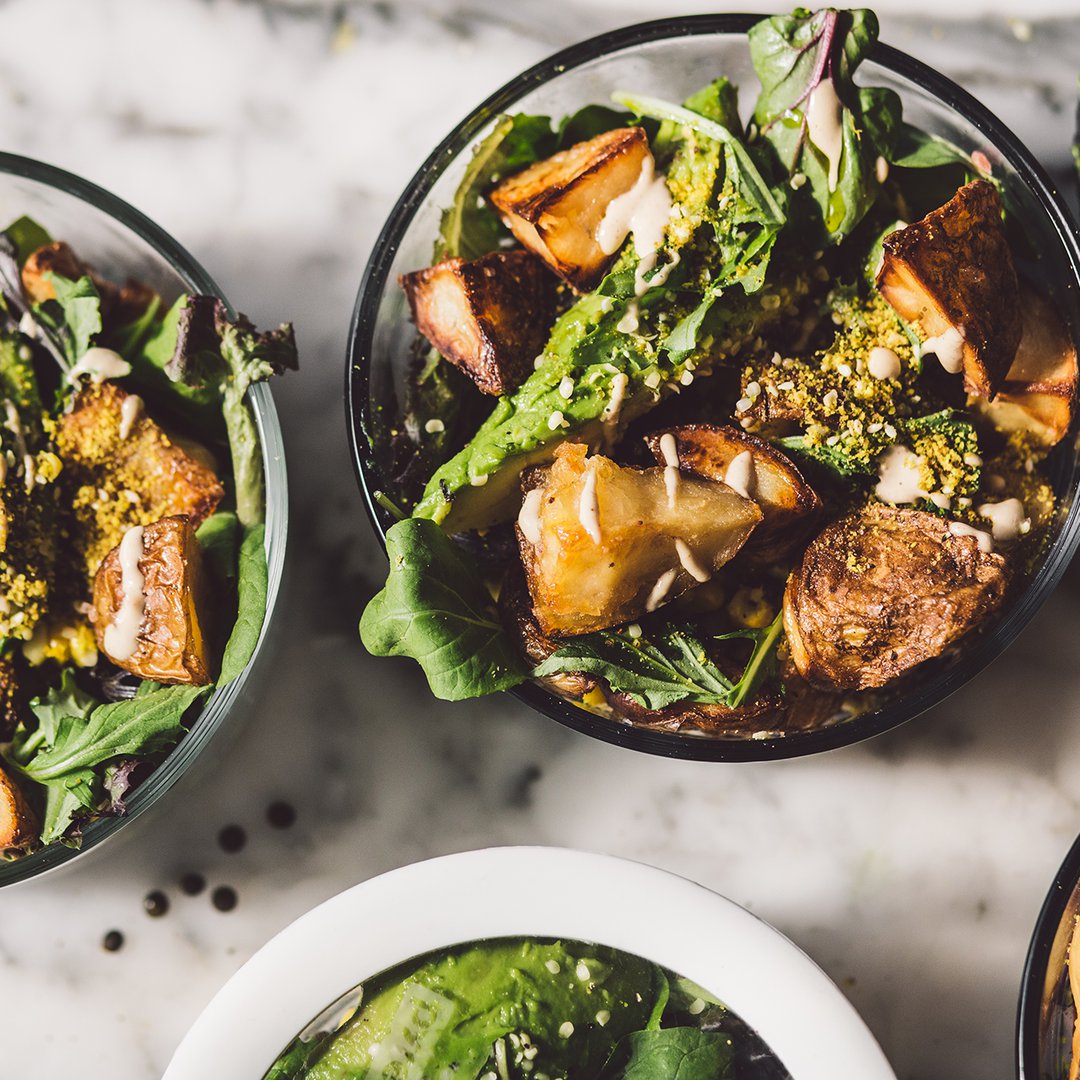 Vegan potato salad and a list of high fibre foods Lagom