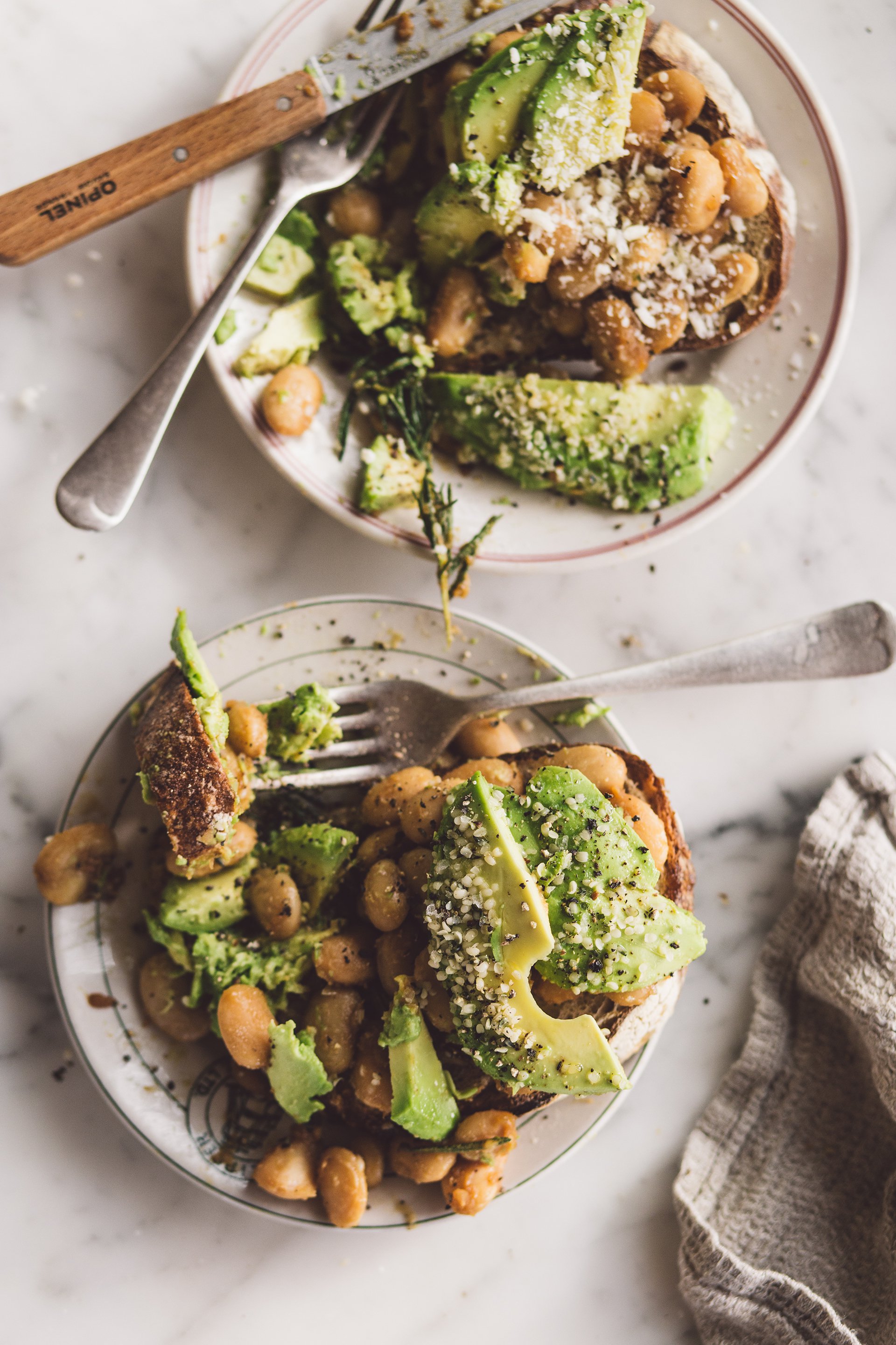 Miso beans on toast with avocado Lagom