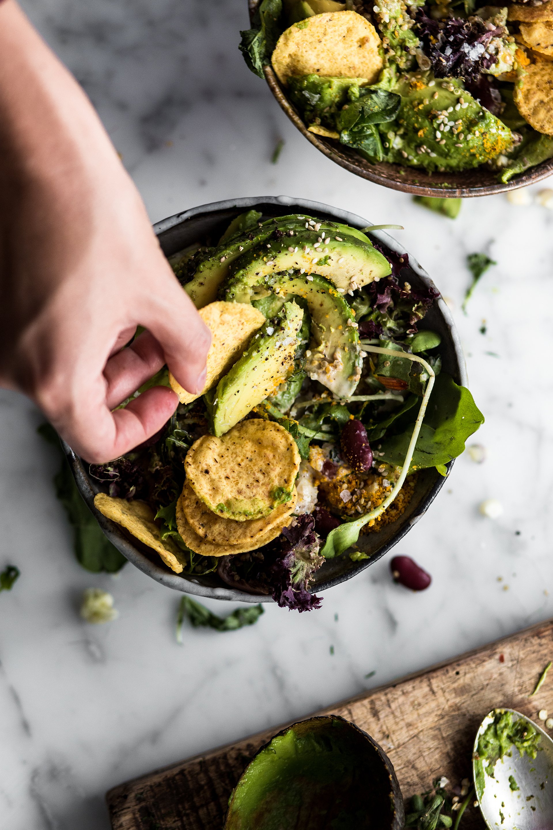 Vegan taco salad with yoghurt tahini dressing - Lagom
