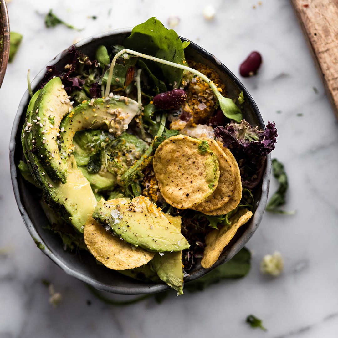 Vegan taco salad with yoghurt tahini dressing Lagom